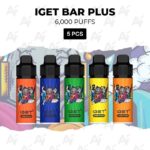 5 pcs iget bar plus 6000 puffs.jpg