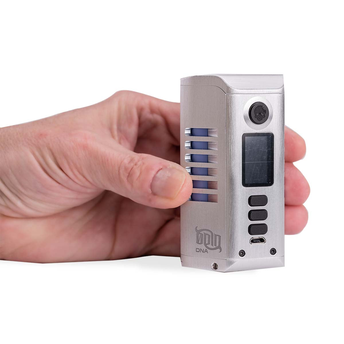 dovpo odin dna 250w silver vaporizer on hand.jpg dovpo odin dna 250w silver vaporizer on hand.jpg