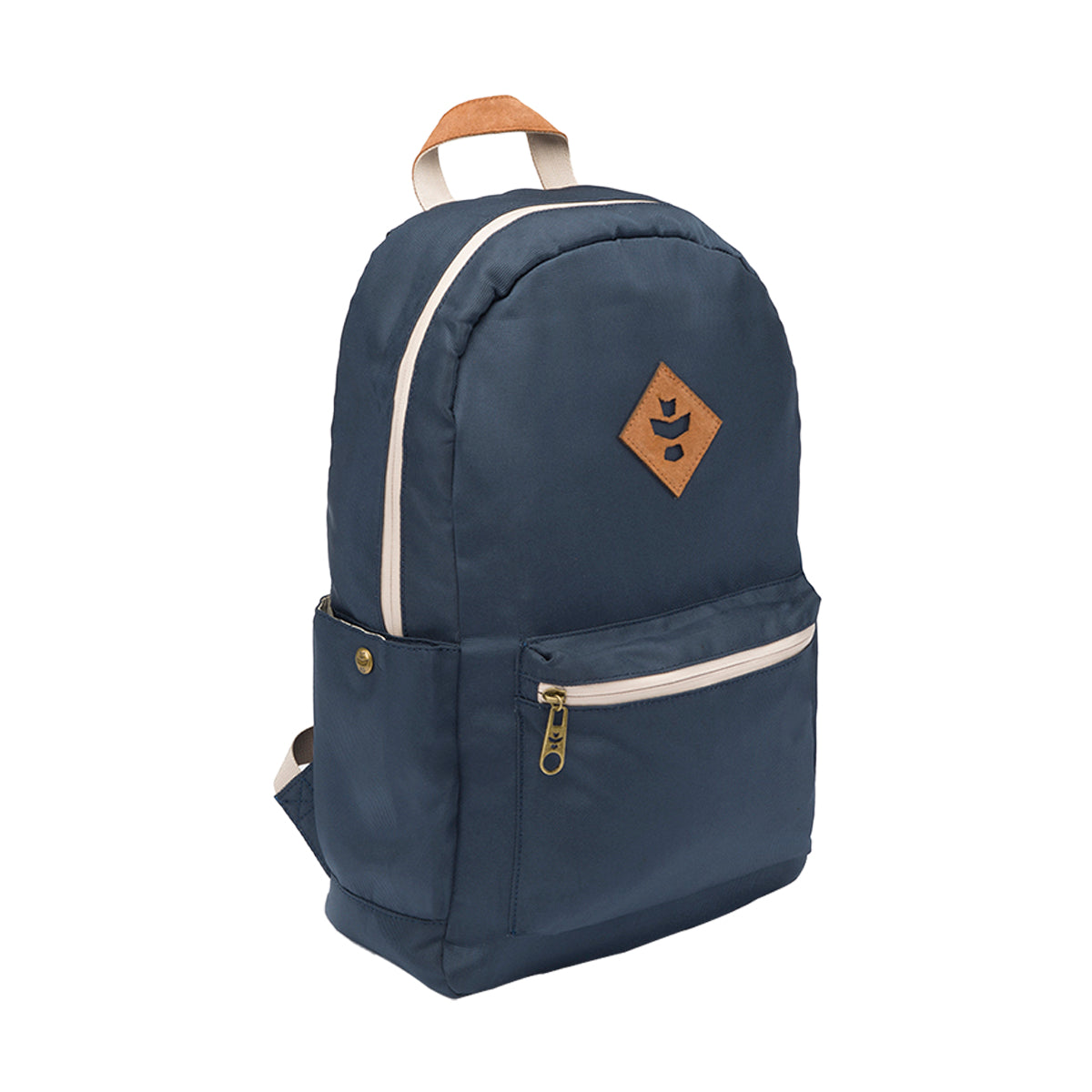 revelry the escort smell proof backpack navy blue front view.jpg revelry the escort smell proof backpack navy blue front view.jpg